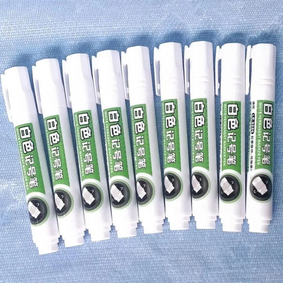3/5pcs White Marker Pen Oily Paint Permanent for Metal Leather Fabric Metallic Markers Pens Student Craftwork Art Supplies