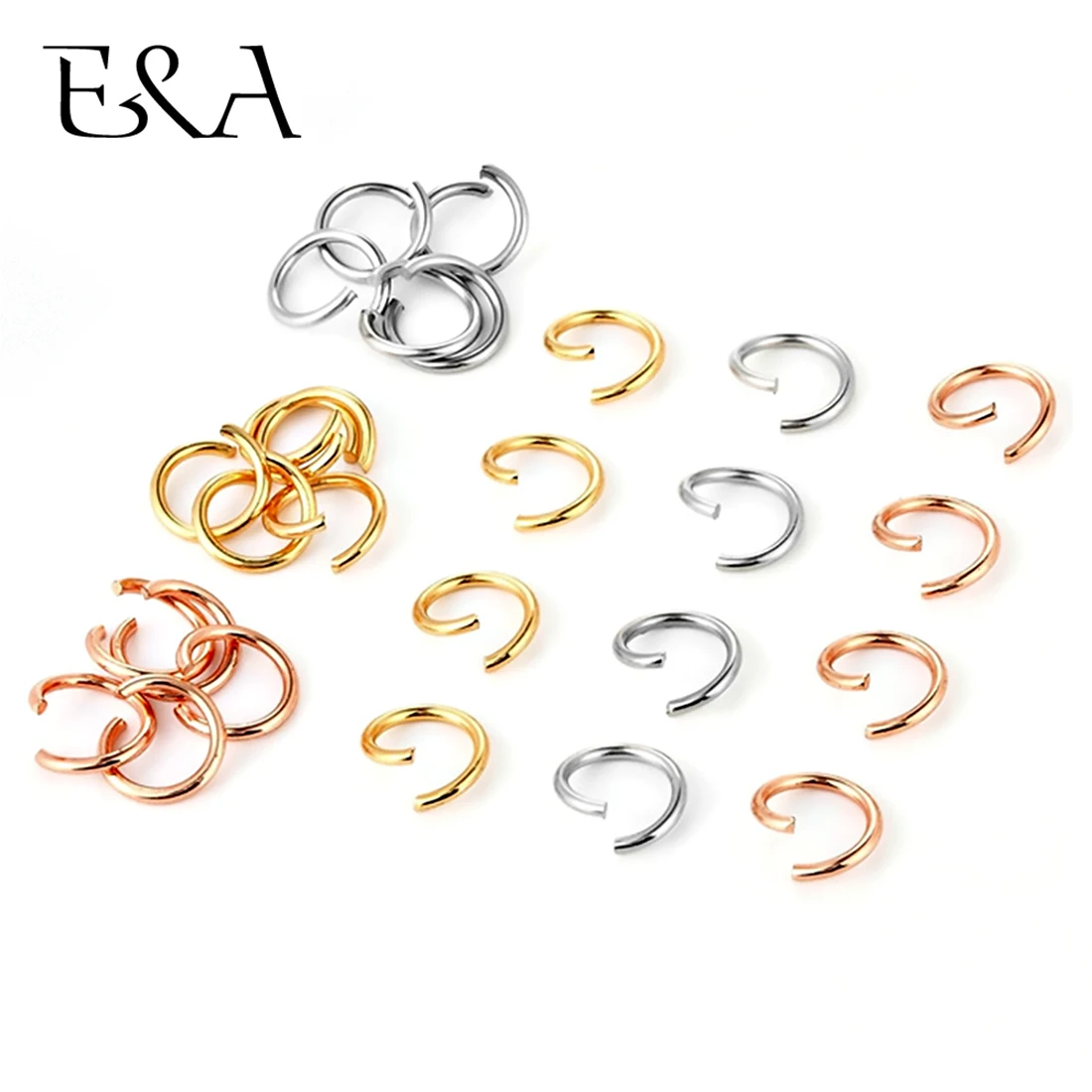 

200pcs/Lot Stainless Steel Jump Rings PVD Rose Gold Split Rings Connectors for Diy Jewelry Making Accessories Wholesale Findings