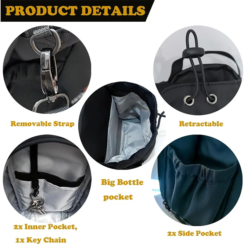 1/2pcs Magnetic Water Bottle Bag Waterproof Equipped With Adjustable Shoulder Straps Messenger Bag Suitable For Outdoor Sports view 4