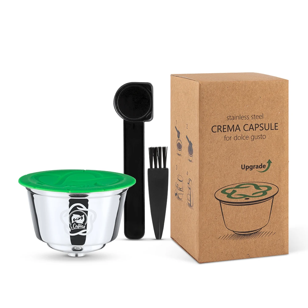 Capsule Caffè Riutilizzabili Per Macchine Dolce Gusto - Set Da 3 Con Cucchiaio E Pennello, Regalo Per Amanti Del Caffè