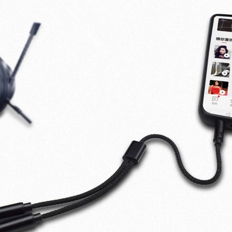 Premium Nylon Braided Y-Type Headphone Splitter - 3.5mm Male to Dual Female Stereo Audio Cable