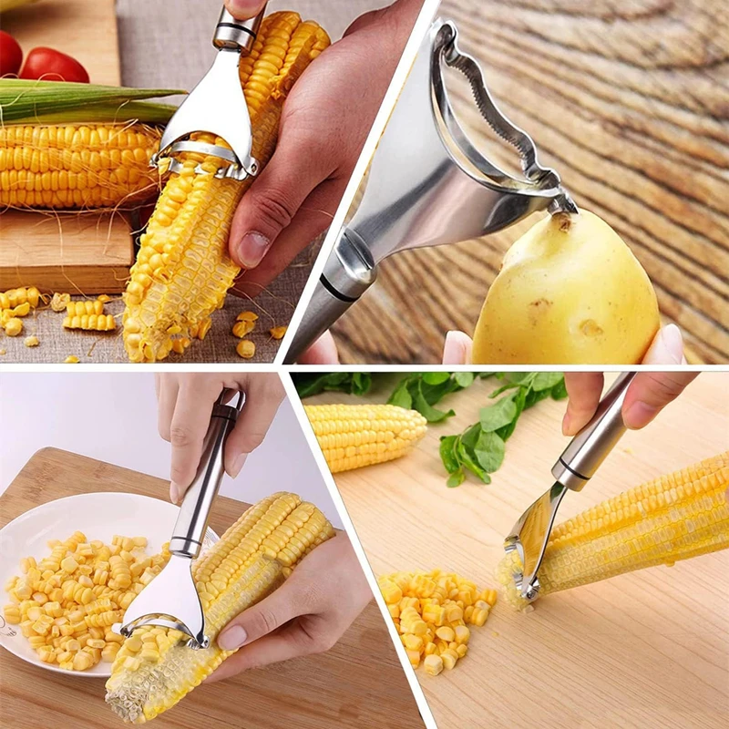 3/2/1PC Stainless Steel Corn Stripper Corns Threshing Corn Thresher Peeler Kerneler Peeler Fruit Vegetable Kitchen Gadgets fruit vegetable peeler vegetable stripper