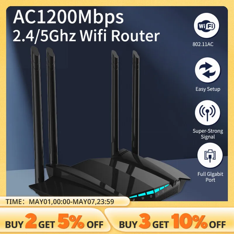 PIXLINK-AC22-AC1200-Router-Gigabit-Dual-Band-2-4G-5-0GHz-1200Mbps ...
