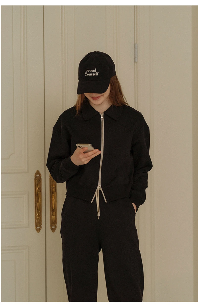 Autumn Winter Cotton Sets For Women 2 Pieces Long Sleeve Zipper Up Hoodies + Pants Set Womens Sweat Suit Sets Jogger Tracksuit