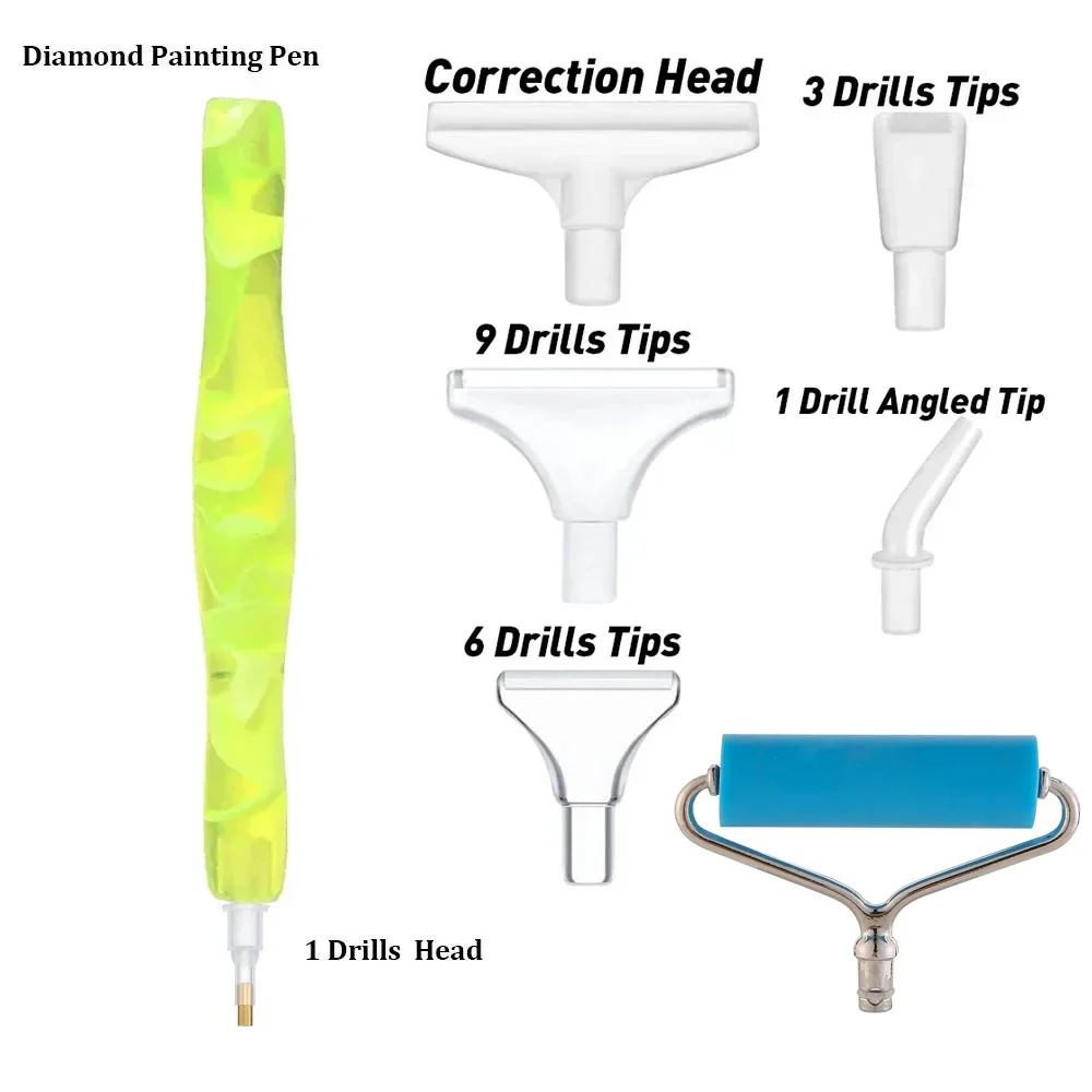 Premium Quality Diamond Art Painting Roller Pen with Multi-Placer Tips and Rubber Grip