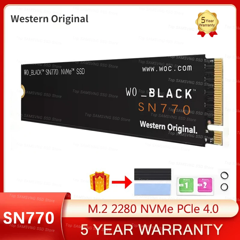 

2023 NEW 8TB 4TB 2TB BLACK DW SN770 1TB NVMe Built-in solid state drive PCIe 4.0 Gen4 technology SSD, up to 7000 MB/s M.2 2280