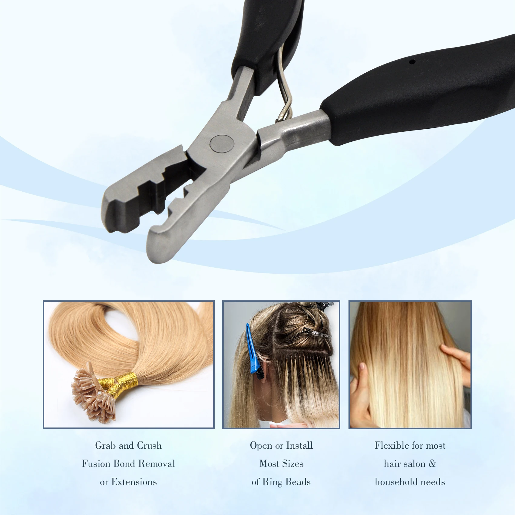 Hair Extension Remove Tool Fusion Hair Extension Pliers for Keratin Hair Extensions Microlink Beads Tool