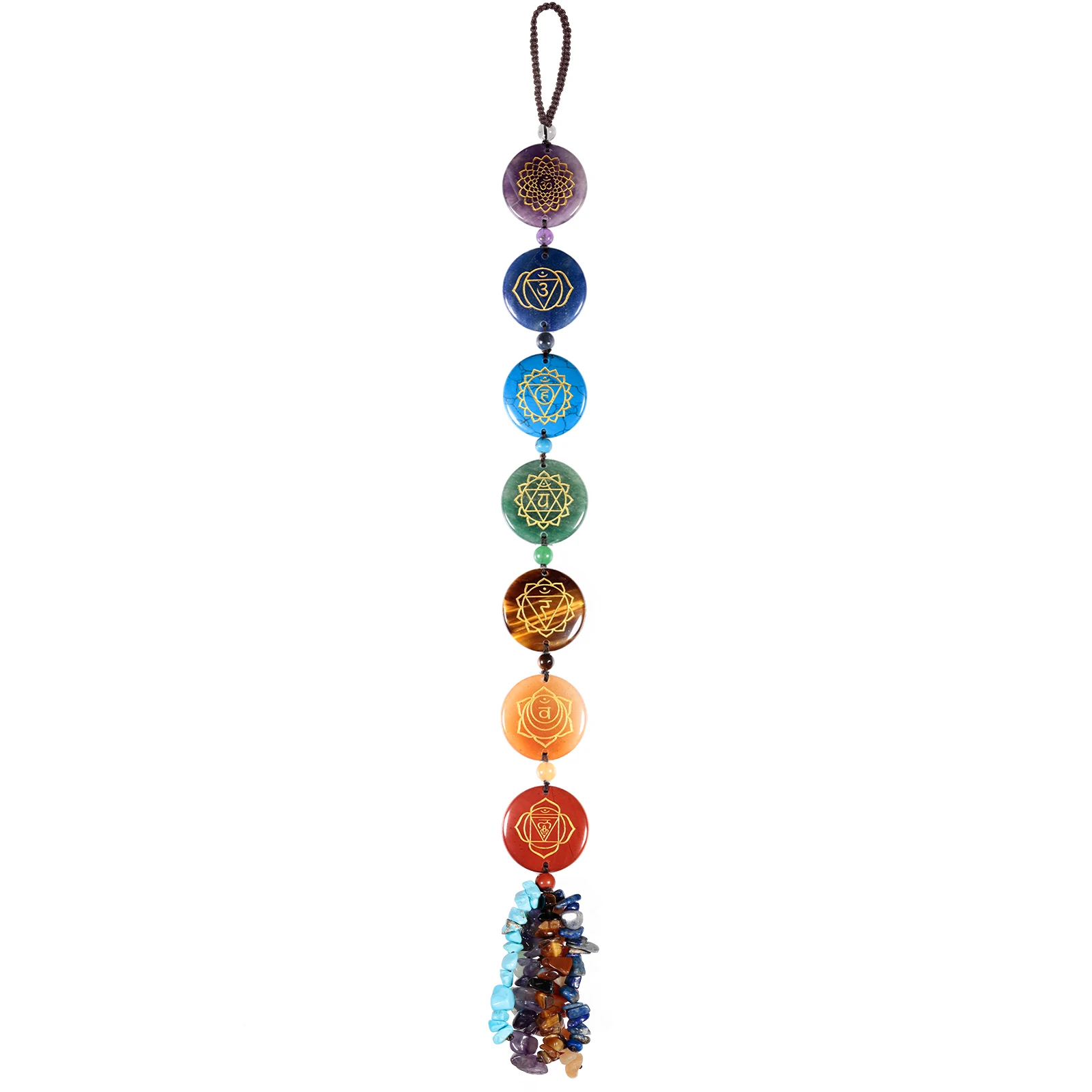

Healing 7 Chakra Tree of Life Crystal Stone Hanging Ornament Wind Chimes For Home Decor Yoga Meditation