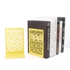 2 Pcs Streaks Hollow Book Ends Heavy Book Iron Stand Shelf for Shelves Duty Bookend Book rack Stand Iron Home Desk Stationery 6