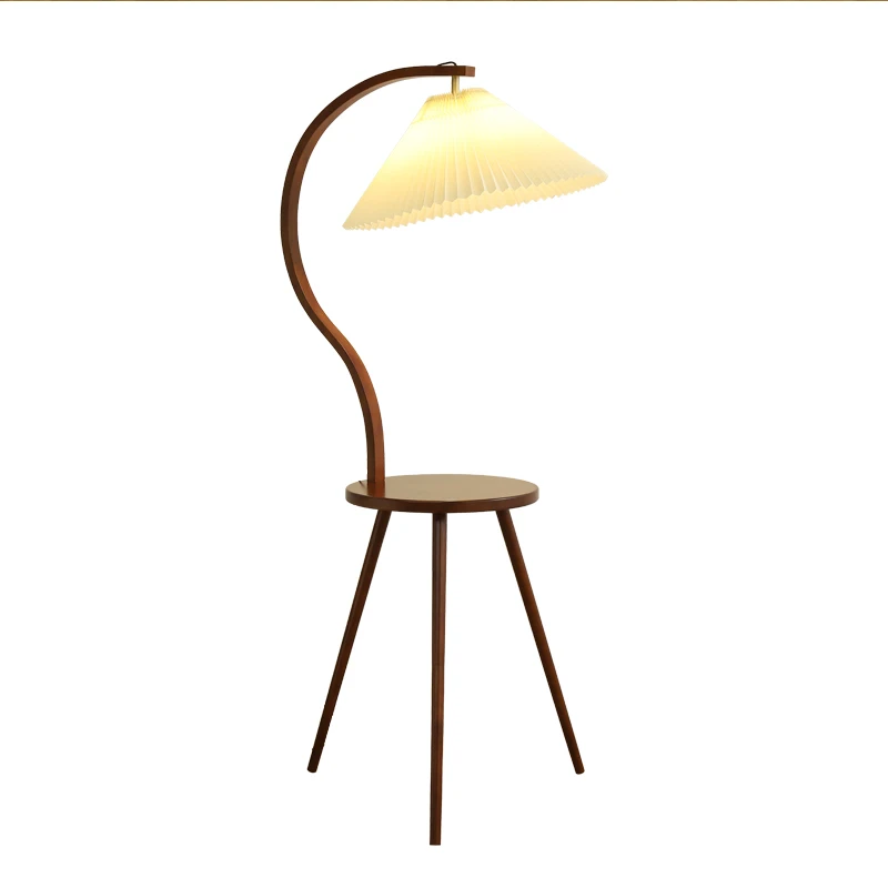 

Simple Solid Wood Floor Lamp Storage Table Lamp Living Room Bedroom Study Room Decoration Lamps