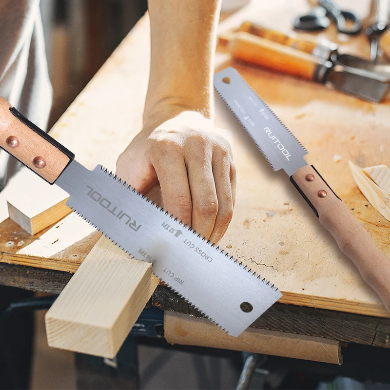 1pc Japanese Saw 6 Inch Double Side Hand Pull Saw 14&17TPI SK-5 Steel Flexible Blade Flush Cut Saw for Woodworking