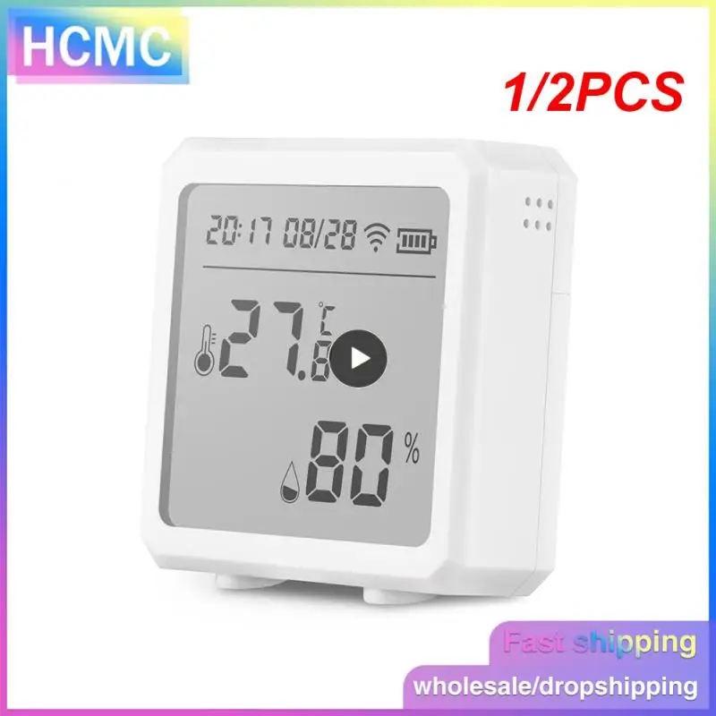 

1/2PCS Tuya Smart Temperature and Humidity Sensor Indoor Hygrometer with LCD Display Should Work with Gateway