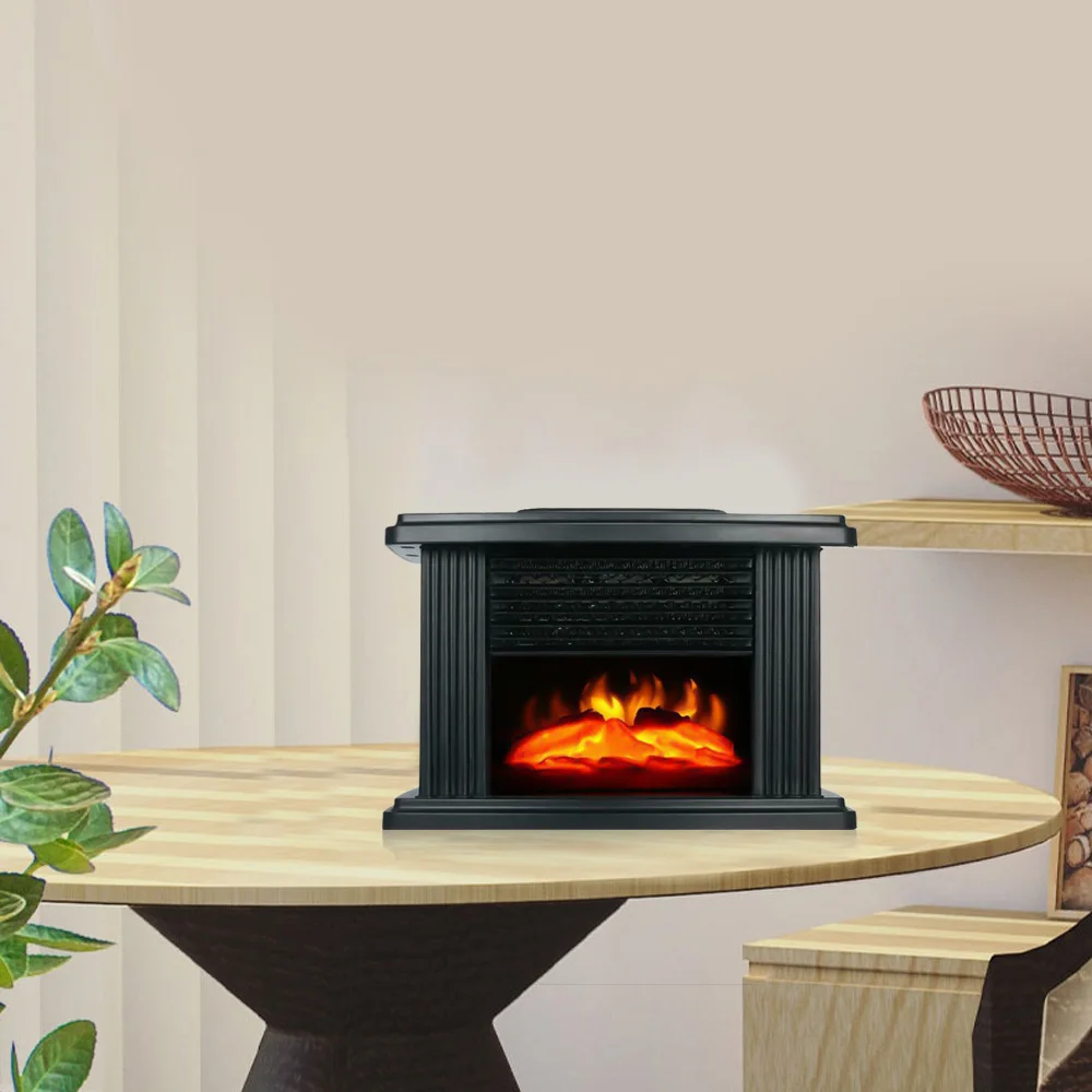 1000W Electric Fireplace Heater fit Home Portable Stove Heater Desktop Flame  Air Warmer Fan For Living Bedroom Winter Heater