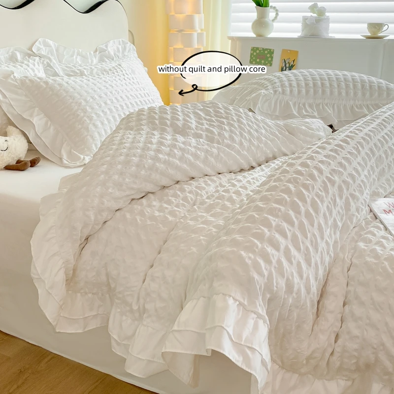 Lace Seersucker Bedding Set 3