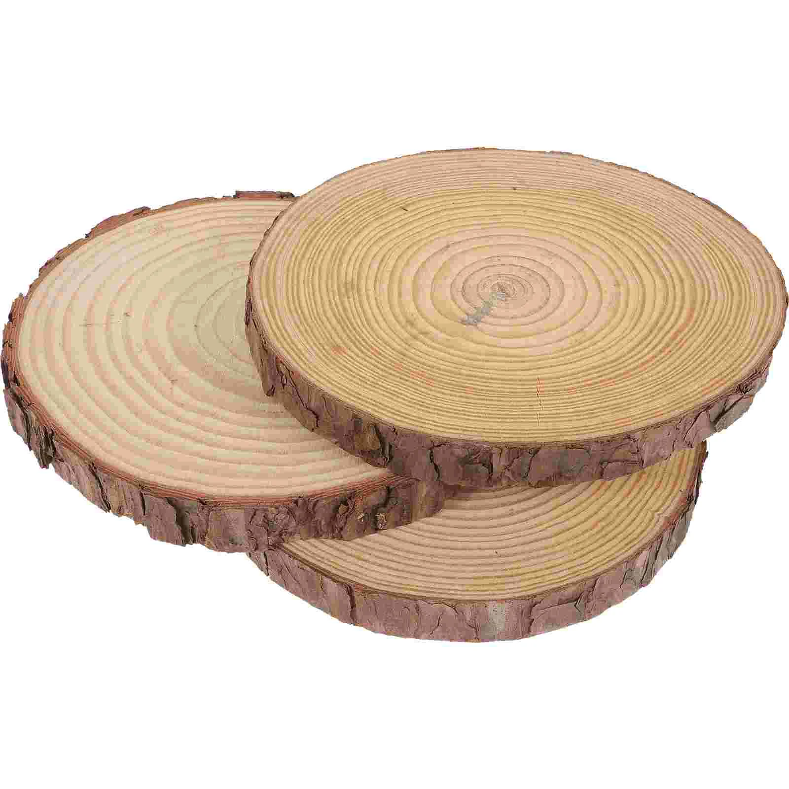 

3 Pcs Outdoor Wooden Stepping Stones Walkway Garden Kit Log Paver Decorative Pavers