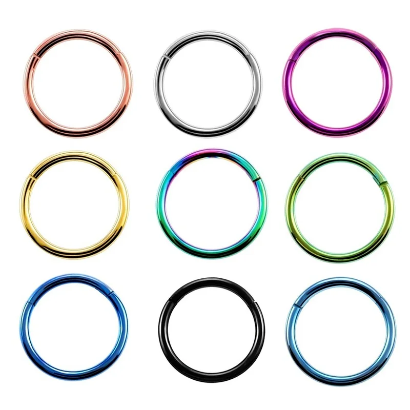 Piercing jewelry nose rings body piercing jewelry body jewelry Hinged septum clicker segment nose rings lip cartilage ear helix body piercing jewelry surgical steel hoop