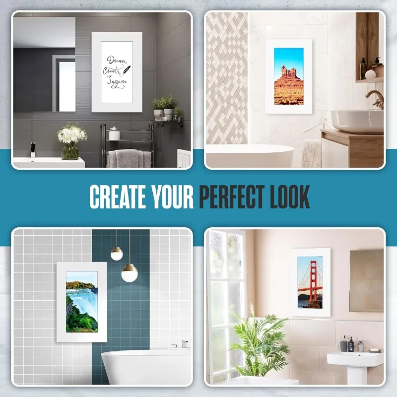 Picture Framed Styled Medicine Cabinet Recessed Bathroom Wall Cabinet