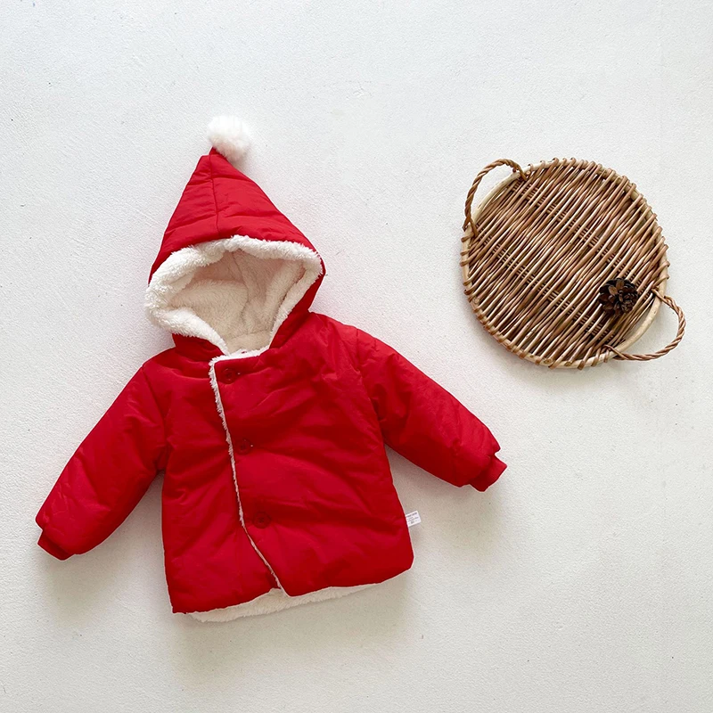 Baby Boys Girls Jacket Winter Childrens Clothing 0-3 Year Old Fleece Thicken Jacket Thick Cotton Inner Liner Thicken Kids Coat
