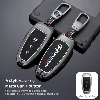 Custodia per chiave auto in lega di zinco per Hyundai Solaris Sonata Hybrid NEXO NX4 New Grand Santa Fe Tucson 2020 2021 accessori auto