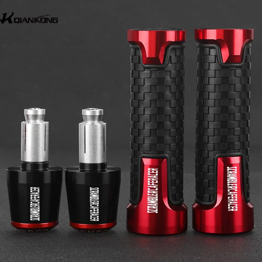 

Motorcycle 7/8''22mm FOR Ducati Scrambler Café Racer 2017 2018 2019 2020 2021 Handlebar Grips Ends Handle Bar Cap Grip End Plugs