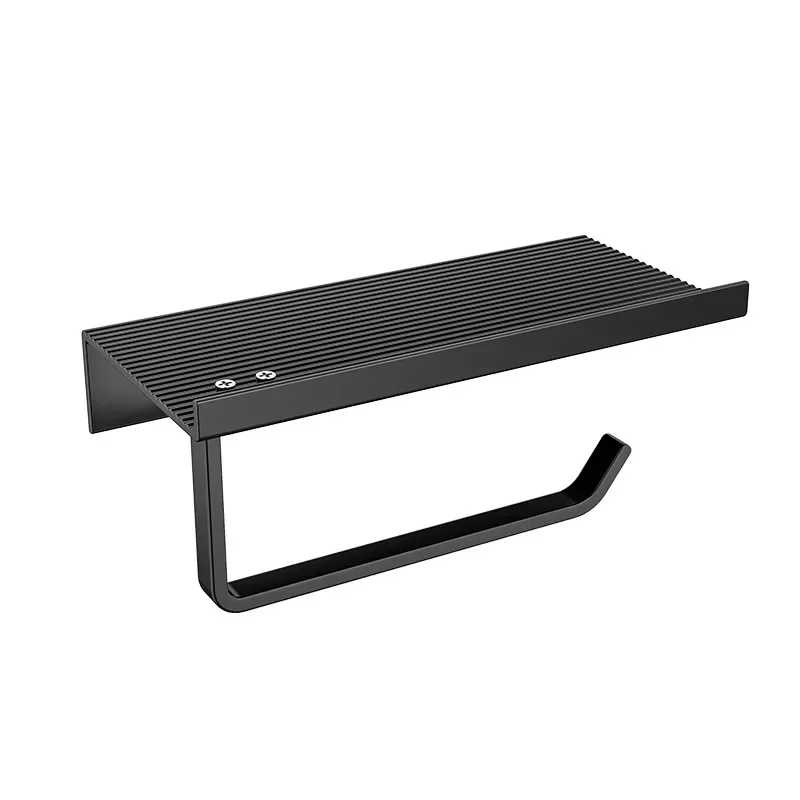 Aluminum Alloy Kitchen Holder Wall Hanging Toilet Paper Roll Holder Toilet Paper Shelf with Tray Bathroom Accessories