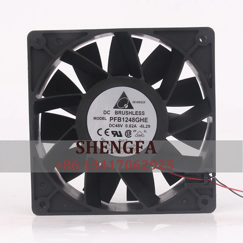 

Delta PFB1248GHE Case Cooling Fan DC48V 0.82A 120*120*38MM 12CM 12038 Double Ball Industrial Ventilation Axial