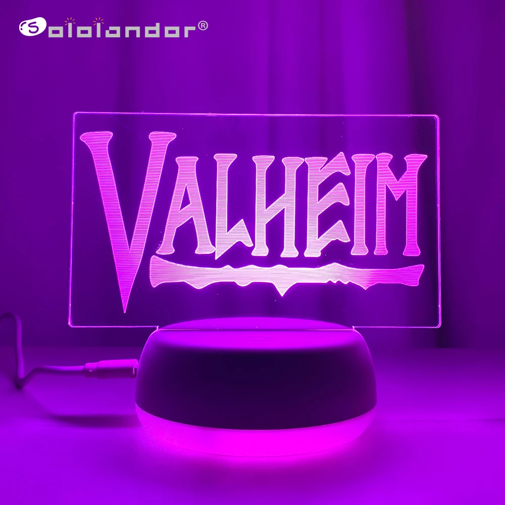 

Valheim Logo 3d Led Night Lights For Bedroom Manga Desk Lava Lamp Children's Room Decor Kids Birthday Gift