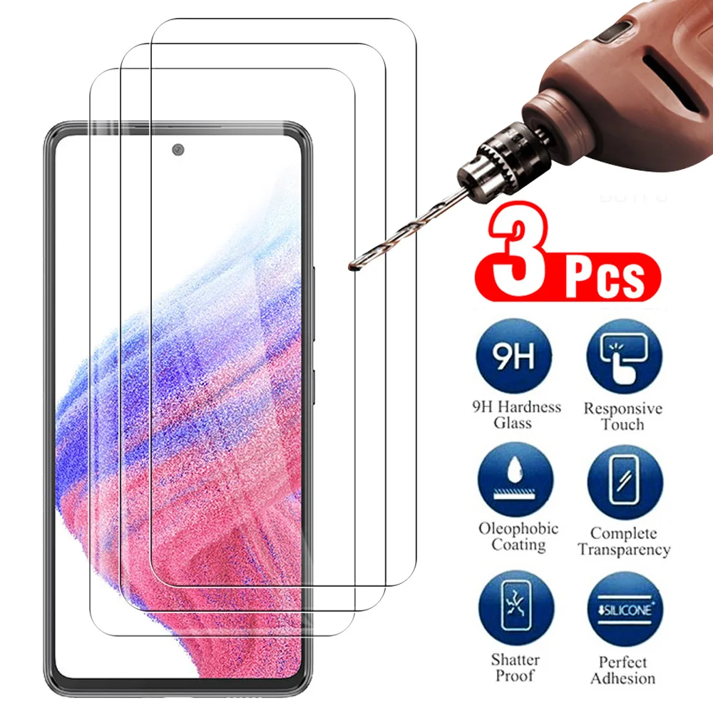 3Pcs 9D Protective Glass Case for Samsung Galaxy A53 5G A53 A52s A52 A12 A22 A32 A72 A13 4G Screen Tempered Film Cover phone case phone protector cover screen protector tempered glass