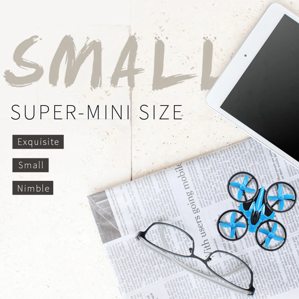 LED 조명이 장착 된 미니 휴대용 쿼드 콥터 고도 헤드리스 모드 유지 비행 장난감 하나의 키 착륙 쿼드 콥터 이륙