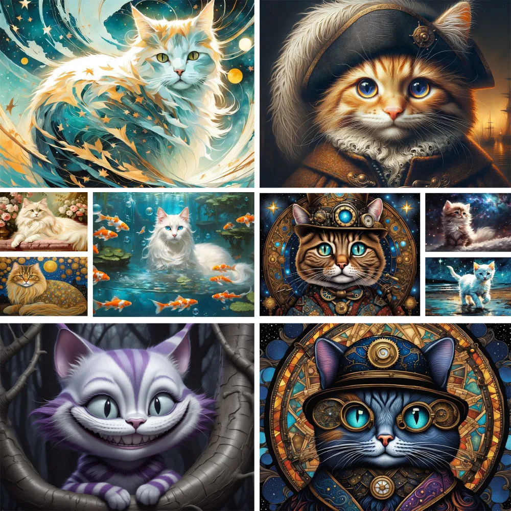 Tier Haustier Katze Bedruckter Stoff 11CT Kreuzstich Stickerei Komplettset Handarbeit Nähen Malerei Handarbeit Magie Großhandel Schmuck – Detail 1