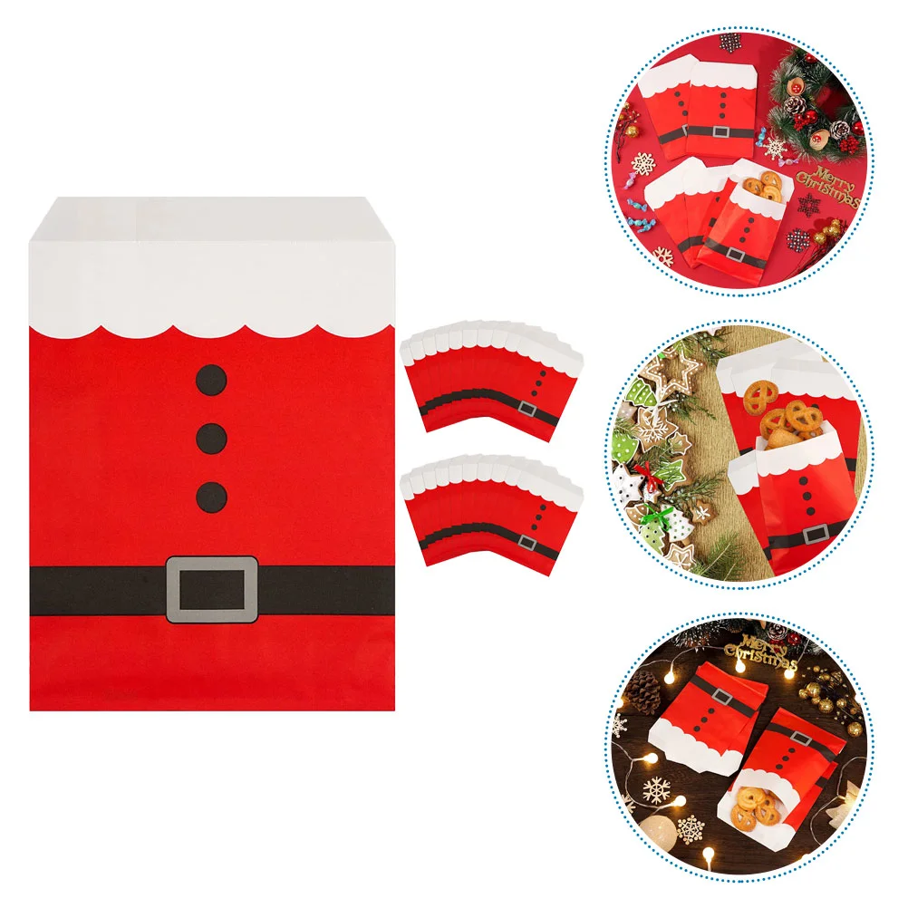 Christmas Gift Bag Kraft Paper Bags Santa Claus Snowman Xmas Party Candy Bag Cookie Xmas Packaging Pouch Wrapping 25Pcs christmas gift bags christmas candy packaging