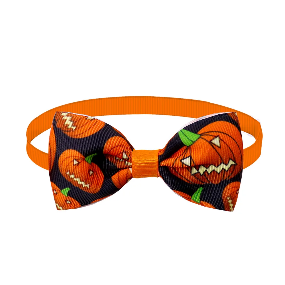1pcs Halloween Dog Bowties Accessories Pumpkin Ghost Pet Cat Dog Bowtie Ties Puppy Dog Bowtie Collar Pet Holiday Supplies