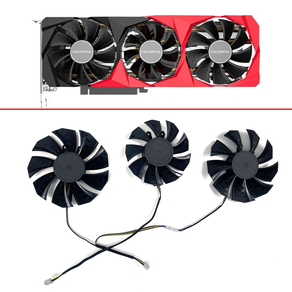 Фото Новый вентилятор охлаждения Tomahawk GeForce RTX 3080 3090 3070 TI для цветного RTX3090 RTX3080 RTX3070 TI RTX3060 75 мм 85 мм вентилятор GPU №1