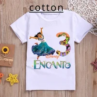 Encanto Mirabel Kids T-Shirts Disney Birthday Number 1-10 T Shirts Children Cartoon Kawaii Casual Clothes Anime Top Boy Girl Tee 1