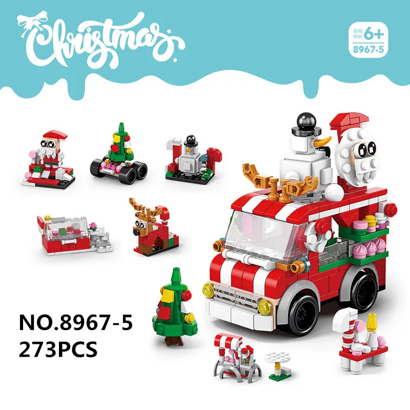 KutaKuta Weihnachts Bausteine Set - 12 Mini Figuren Mit Weihnachtsmann & Rentier