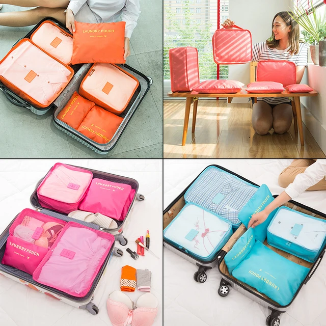 6PCS Travel Storage Bag Set for Clothes Tidy Organizer Wardrobe