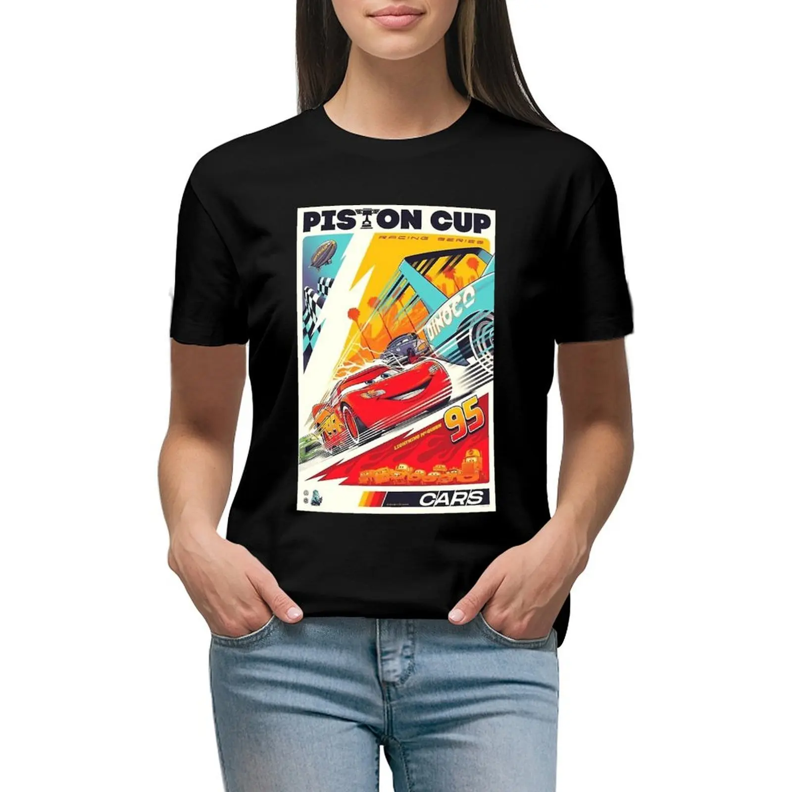 

racing cars T-shirt cute tops animal print shirt for girls graphics rock and roll t shirts for Women