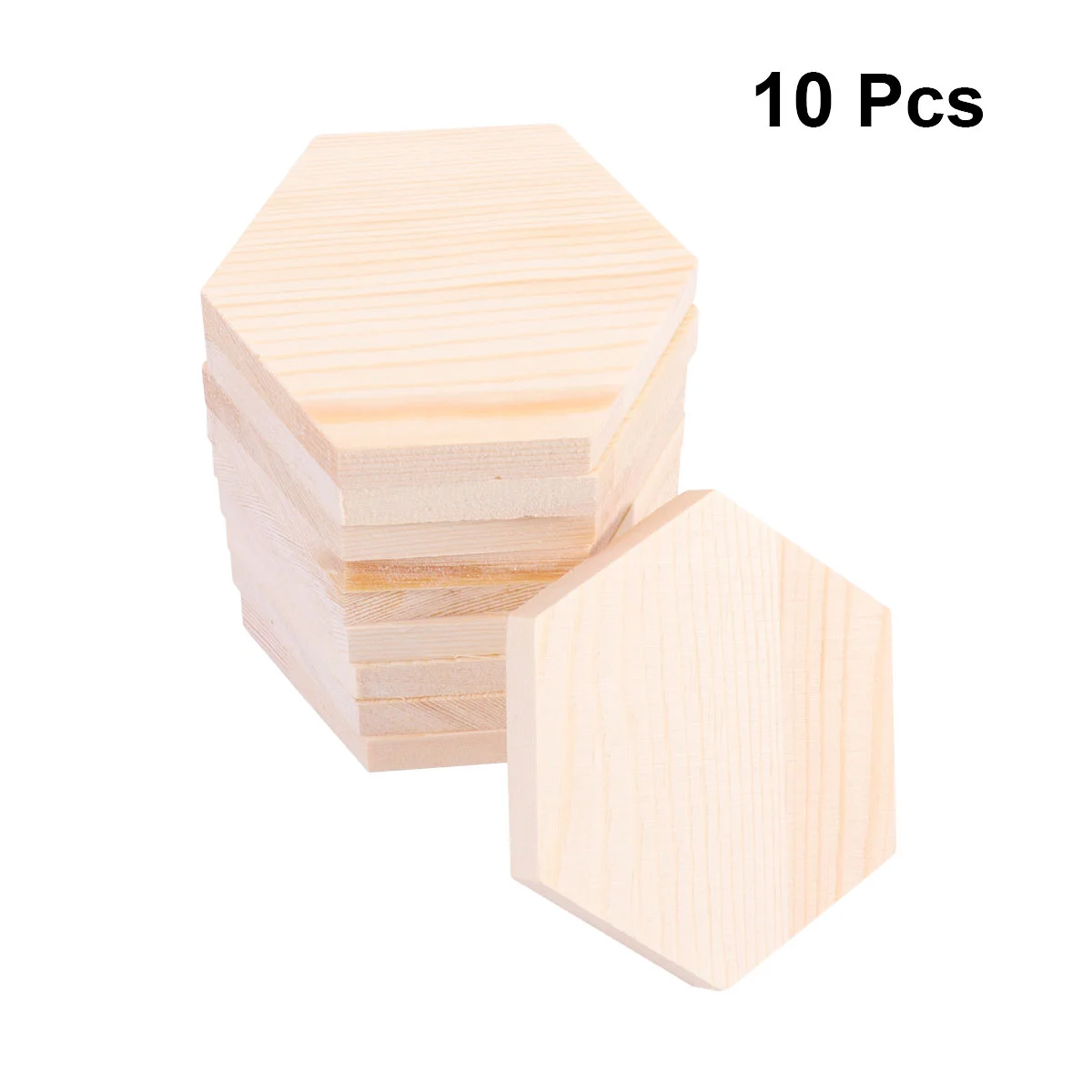 

10pcs Unfinished Wood Cutout Shape Hexagon Shape Wooden Pieces for DIY Craft Project Size 3