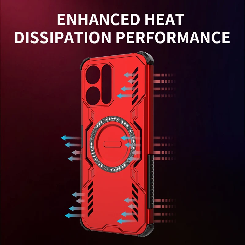 Rugged Military Armor Cooling Case with Magnetic Charging Cover