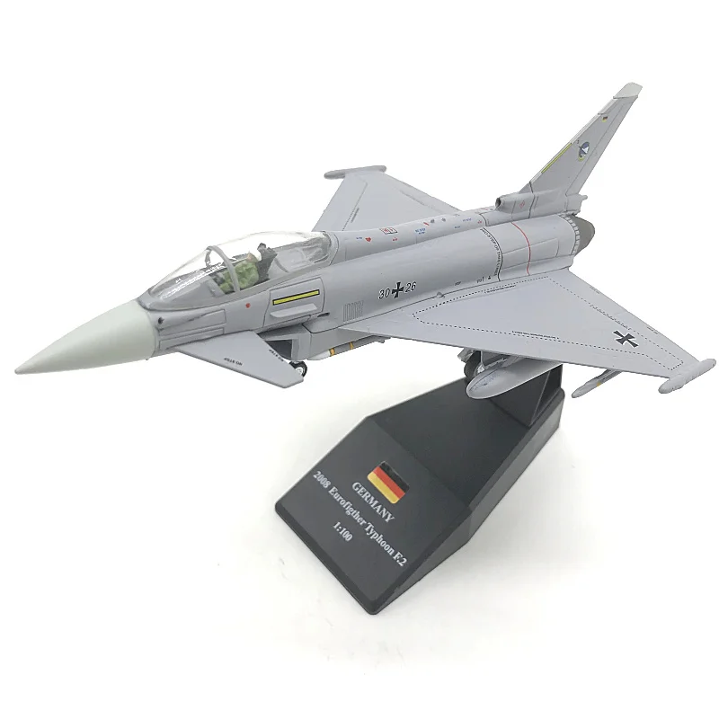 

1/100 European Typhoon Fighter EF2000 German Air Force Simulation Alloy Fighter Aircraft Model Decoration Collection Decoration