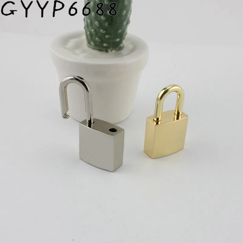 5-20sets High quality gold Padlock standard gold silver bronze handbag bags closured locks with 1 key Bag hardware accessories