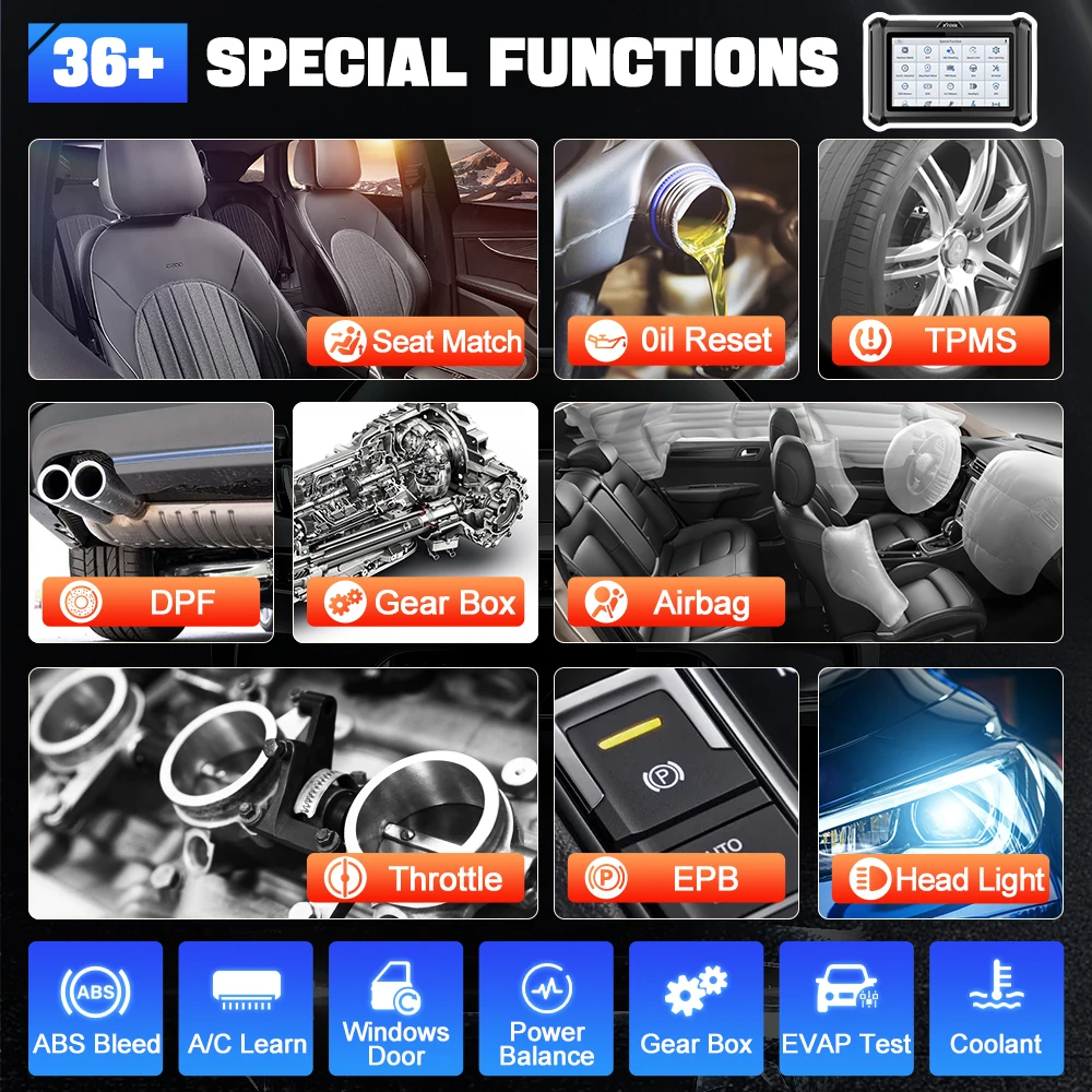 XTOOL 모든 시스템 진단 도구, ECU 코딩 스캐너, 자동 키 프로그래머, 38 리셋 기능, 활성 테스트 코드 리더, PK D7