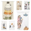 Cartoon Cute Cat Japanese Door Curtain Noren Welcome Home Dining Room Kitchen Partition Short Door Curtain Home Opaque Hanging 1