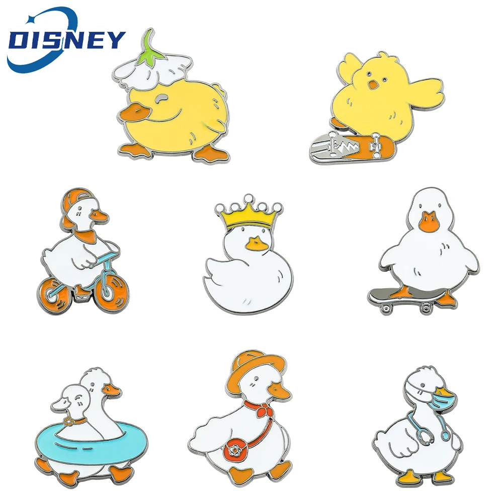 Cartoon Animal Duck With Hat Enamel Pin Cute White Goose Wear Mask Badge  For Backpack Jewelry Metal Brooches Accessories Gifts - Brooches -  AliExpress