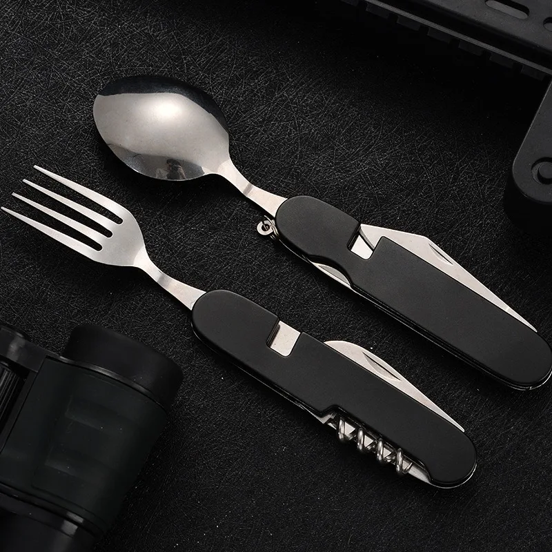 Cutlery Set Mini Folding Detachable Combination Outdoor Hiking Travel Multi-open Aluminum Handle Swiss Knife Gift Fruit Knife