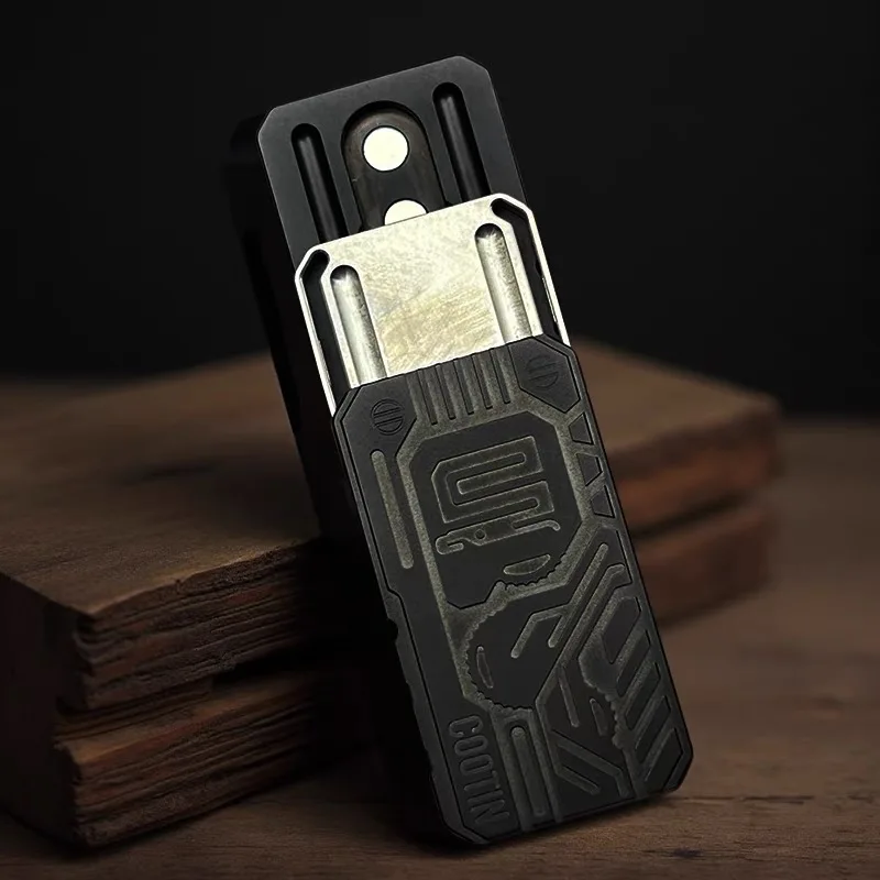 Fidget Toys EDC Mechanical Gear Ratchet Tuning Fork Zirconium Alloy Push Card Slider Decompression