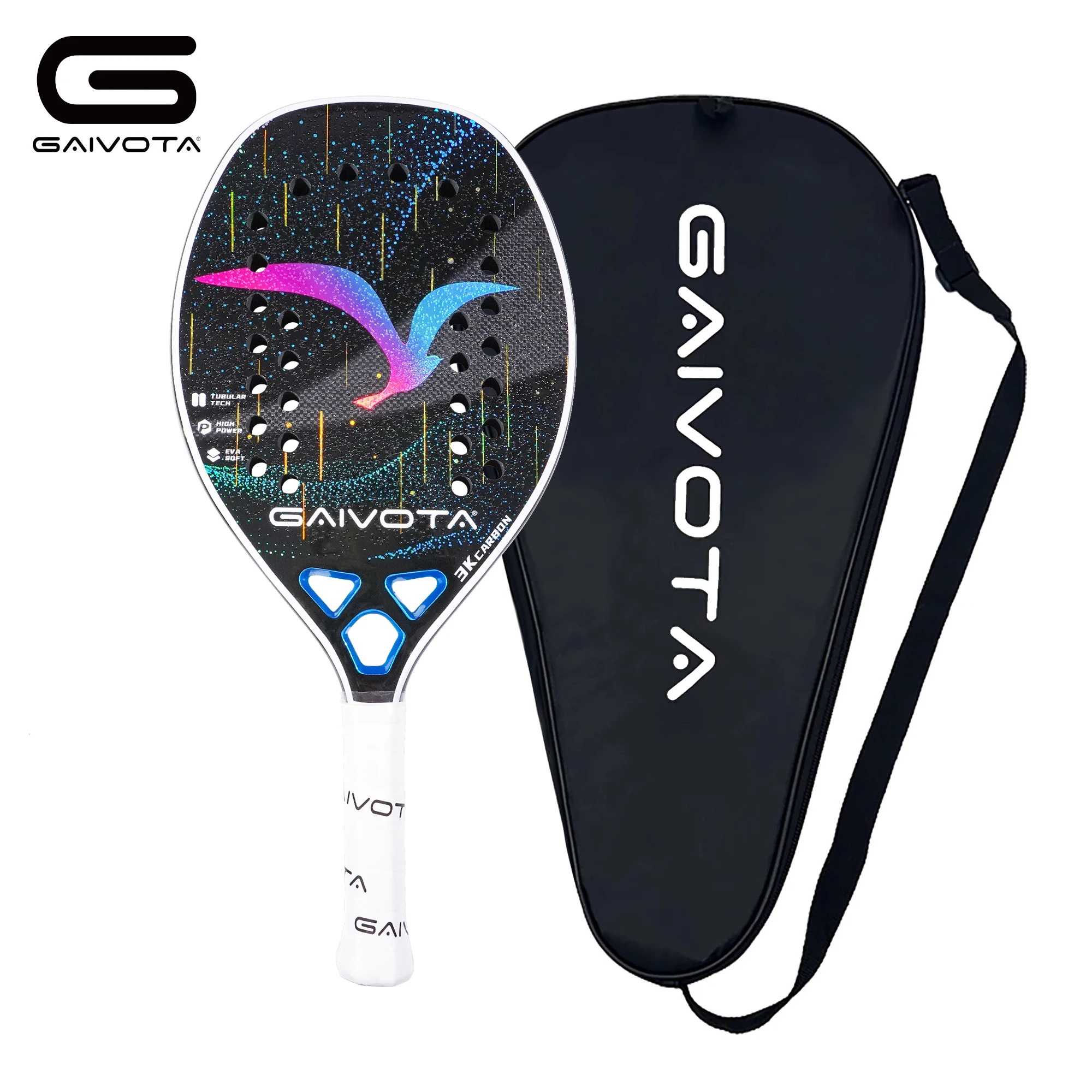 Tennis Racket Carbon fiber 3K 2025 GAIVOTA Suitable for Athletes + Knapsack