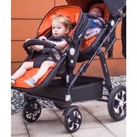 Poussette double légère et pliable pour bébé, siège double, assise et allongée, design avant et arrière pour nourrissons et tout-petits, landau de voyage 1