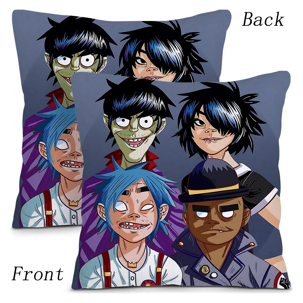 G-Gorillaz Music Pillow Covers Cartoon Sofa Decorative Home Double-sided Printing Short Plush Cute Cushion Cover 4