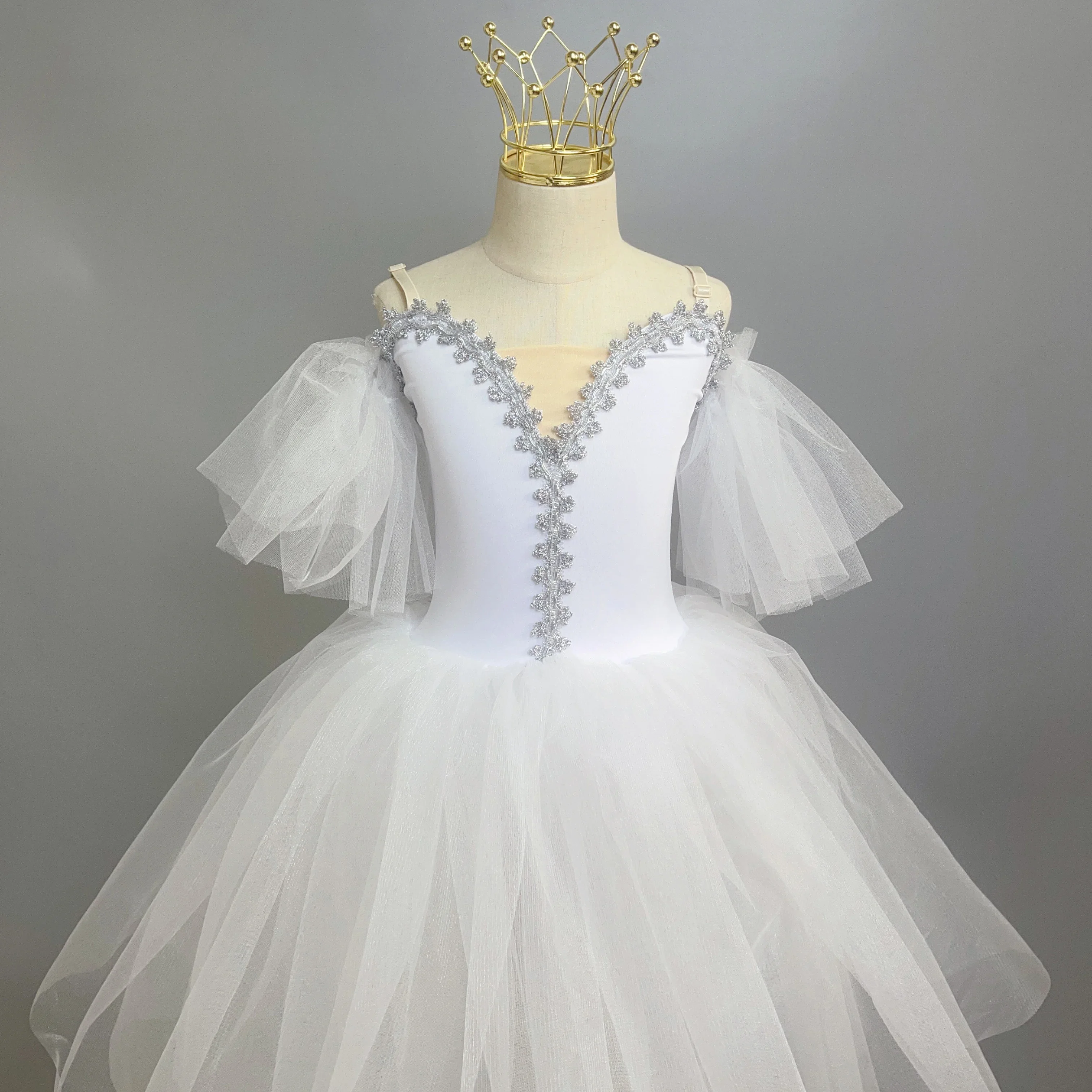 

Белое длинное романтичное балетное платье-пачка для девочек, женское балетное платье для девочек с изображением лебедя и озера, Тюлевое платье-пачка для скейта, балерины